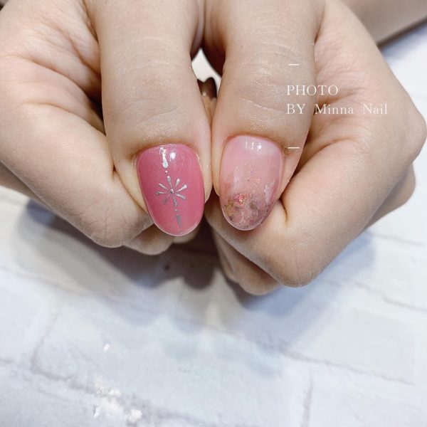 Minna nail米娜美甲.指尖暈染交疊星空貼