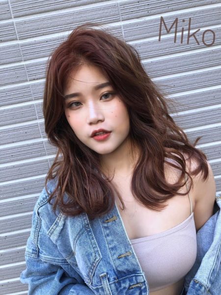 台中燙髮染髮推薦Edify Miko 慵懶捲度 橘棕 線條挑染